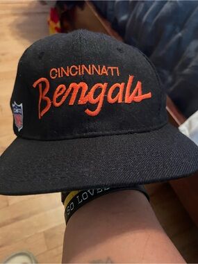 Cincinnati Bengals Black & Orange Script Snapback Hat